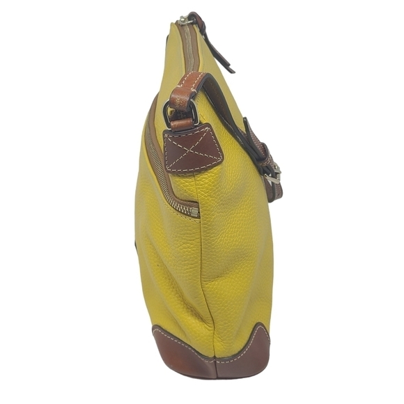Dooney & Burke | Mustard Yellow Pebble Grain Small Zipper Crossbody Bag - Picture 7 of 15